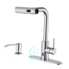 Waterfall Kitchen Faucets with Pull Down Sprayer  Soap Chrome Touchless