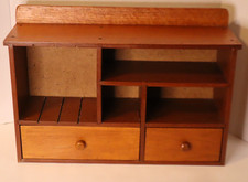 Vintage Wooden Desk Top Caddy Organizer Box S...