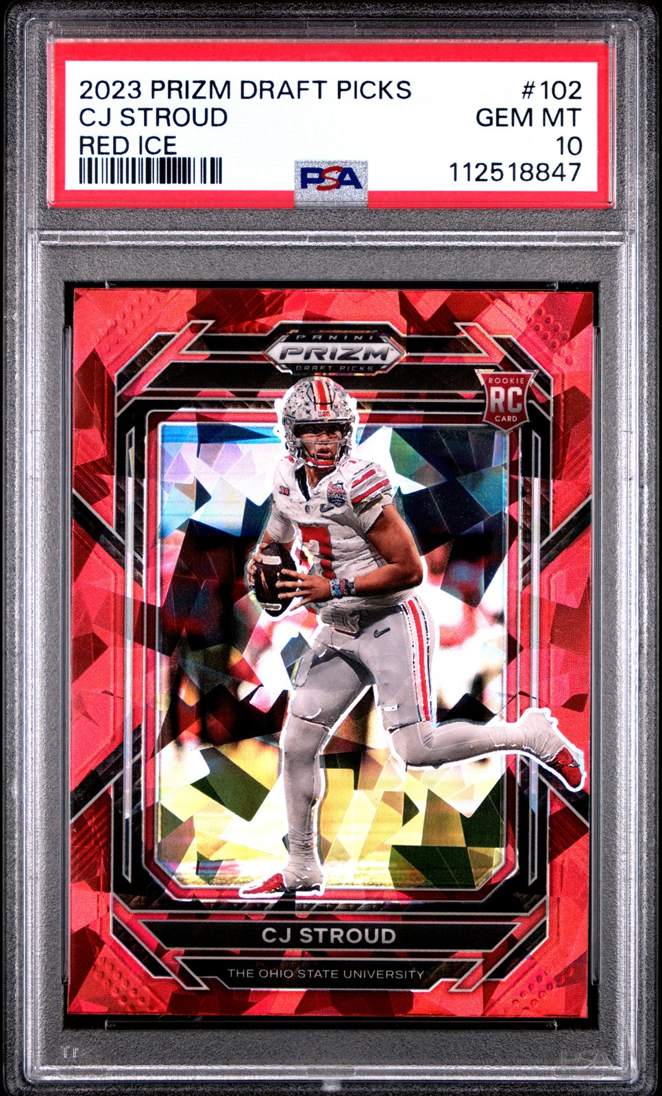 2023 PANINI PRIZM DRAFT PICKS RED ICE #102 CJ STROUD PSA 10