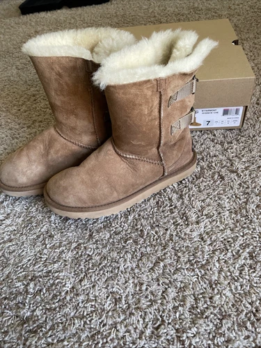 Stivali donna UGG Australia Fairmont fibbie castagno 1010258 taglia 7 carini!