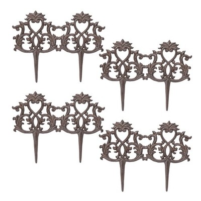 Sungmor Cast Iron Garden Edging Border Fence Picket for Lawn, Flower Beds, Patio