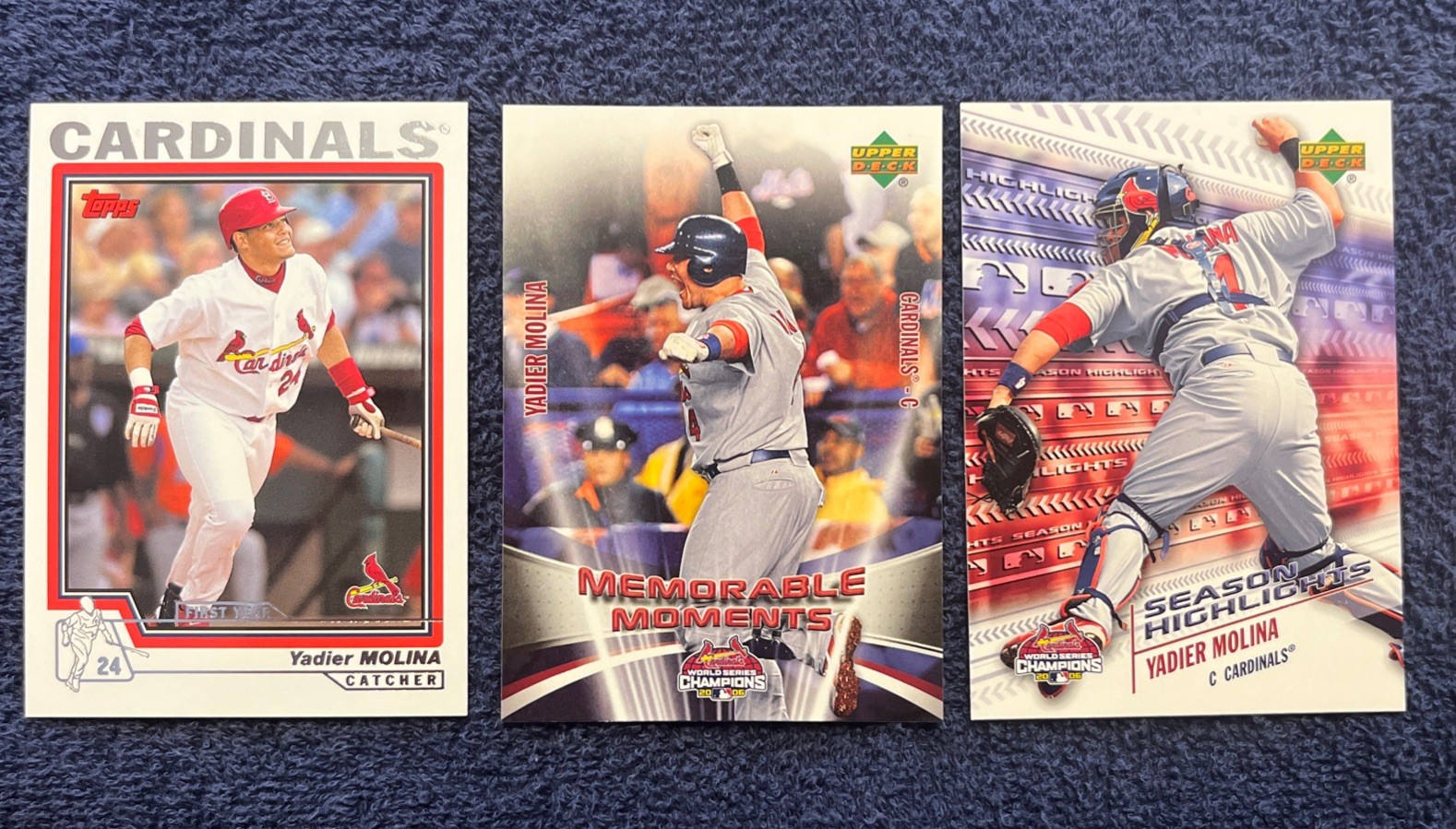 Yadier Molina 2004 Topps #324 RC Upper Deck 2006 World Series Cardinals MM6 SH8