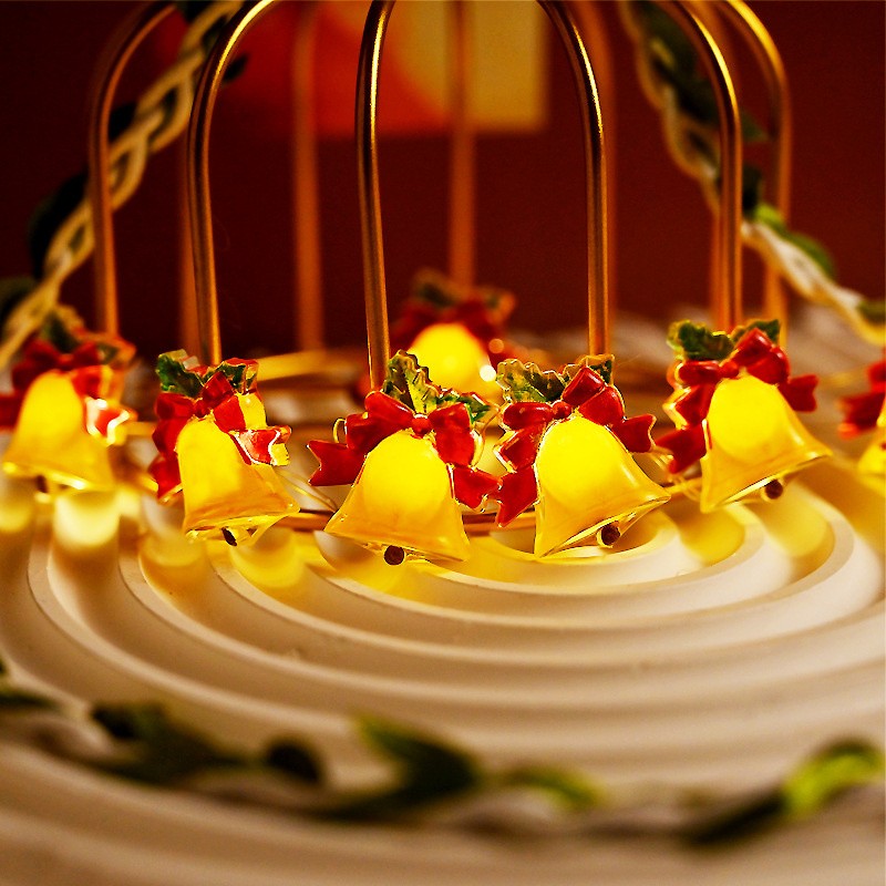 2M 5M USB Christmas Bells LED String Lights for Xmas Tree Home Decor