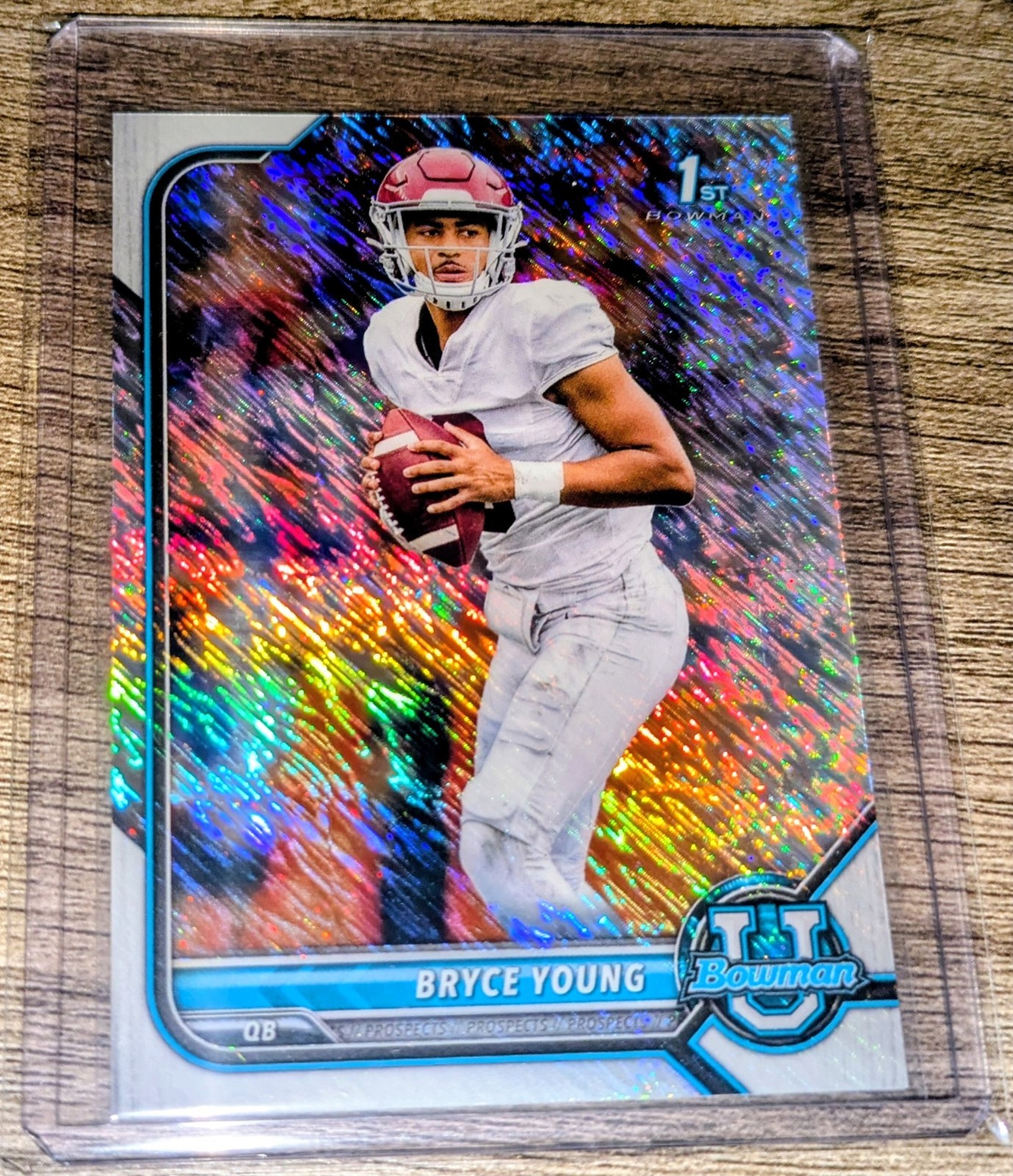 2021-22 Bowman University Silver Shimmer Chrome Refractor Bryce Young 1st Bowman