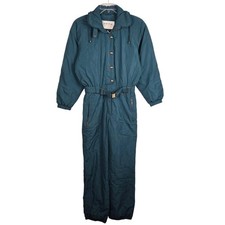 Vintage Fera Ski Snow Suit Women's Sz 8 Dark Teal Jumpsuit