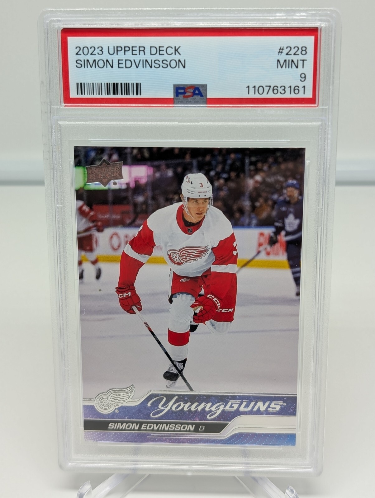 2023-24 Upper Deck Series 1 Young Guns Simon Edvinsson #228 PSA 9 Mint Rookie RC