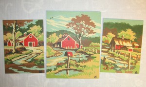 Paint By Number Craft House Country Roads Red Barn Pictures Set Of