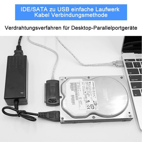 USB 2.0 to IDE/SATA 2.5\" 3.5\" Hard Drive Disk HDD Converter Adapter Cable New - Bild 13 von 13