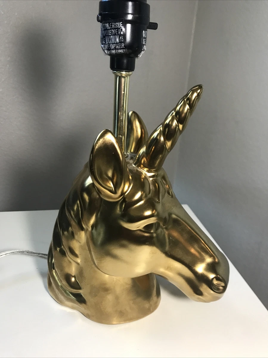 Gold Unicorn Table Desk Lamp No Shade 12 Tall 7