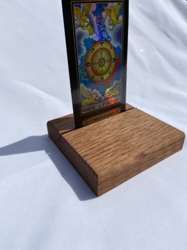 Handmade Solid Oak Tarot Card Holder Display Rack English Chestnut Finish - 第 1/8 張圖片