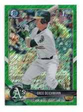 2018 Bowman Chrome Prospects Green Shimmer Refractor #BCP45 Greg Deichmann /99