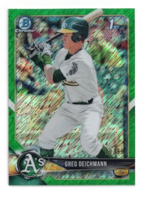 2018 Bowman Chrome Prospects Green Shimmer Refractor #BCP45 Greg Deichmann /99