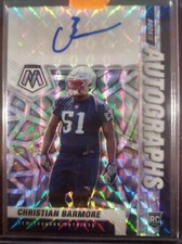 2021 Christian Barmore ROKIE AUTO Silver Wave Prizm Patriots ☆ DL 38th Pick '21!