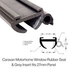 Caravan Motorhome Window Rubber Seal + Grey Insert | Fits 27mm Panel | FREE POST