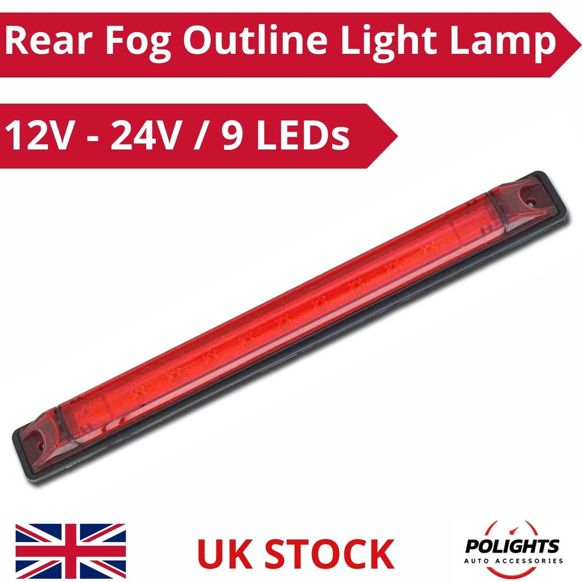 1x REAR THIRD STOP LED LAMP MULTIVOLT LIGHT E-MARKED 12V/24V CAR VAN - Foto 9