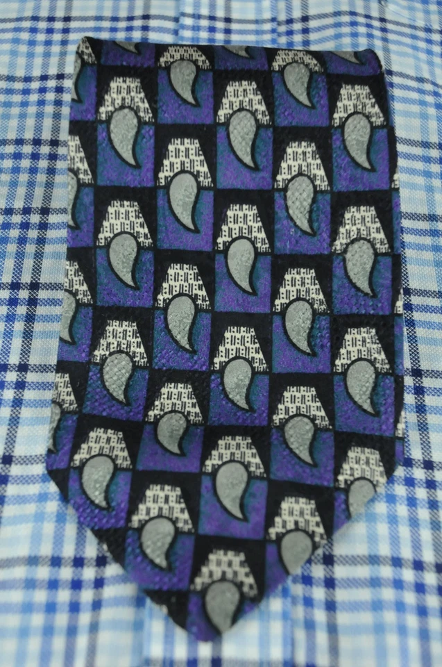 Robert Talbott Best Of Class Men's Tie Purple & Gray Printed Silk Necktie 66 x 4 - Image 2 of 4