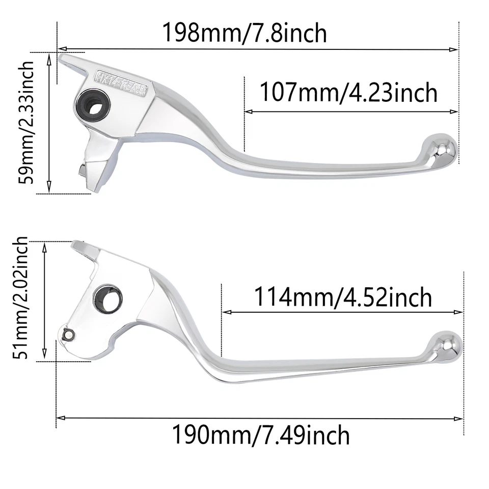 Nuevo juego de palancas de freno y embrague cromadas #42275-07A para Harley V-Rod VRSC 2006-2017 Foto 2 de 4