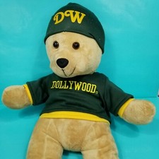 Dollywood Theme Park Brown Bear Green Hat Sweater Large Plush 24" Stuffed Animal