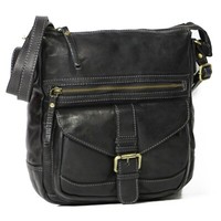 Almadih Abby Leder Damentasche Handtasche UmhäNgetasche Schultertasche Schwarz