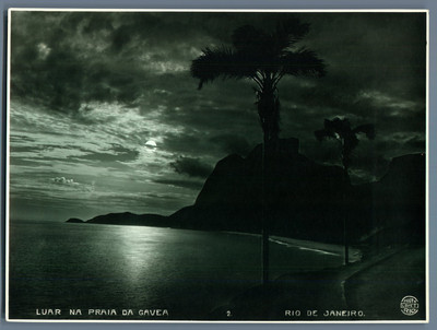Lopes. Brazil, Rio de Janeiro, Luar na Praia da Gavea Vintage Print.  Print a