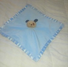 Baby Essentials Blue Puppy Security Blanket Satin Trim Lovey Boy Dog Animal