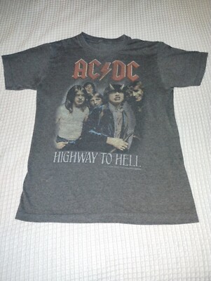 AC/DC HIGHWAY TO HELL T SHIRT Vintage Retro Band Tee Concert Hard Rock Medium
