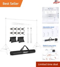 Portable Backdrop Support Stand with 2 Crossbars and Clamps for Photography