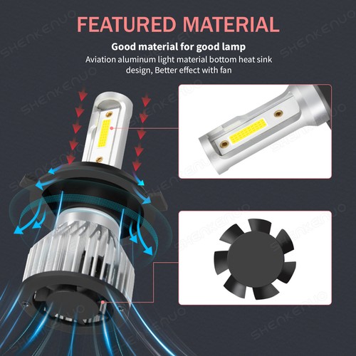 Luces Fuertes Para Auto Coche Luz Carro Bombillas Kit H4 9003 LED Blanco Viga Alta/Baja - Imagen 9 de 14