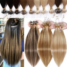 Balayage Real Russian Human Hair Extensions Hairpiece Ombre Micro Loop Ring Tip