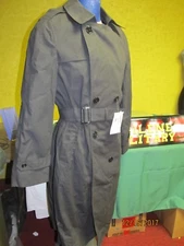 WOMEN'S MILITARY DRESS COAT ALL WEATHER LINER US ARMY ISSUE TRENCH BLACK 8 - 18