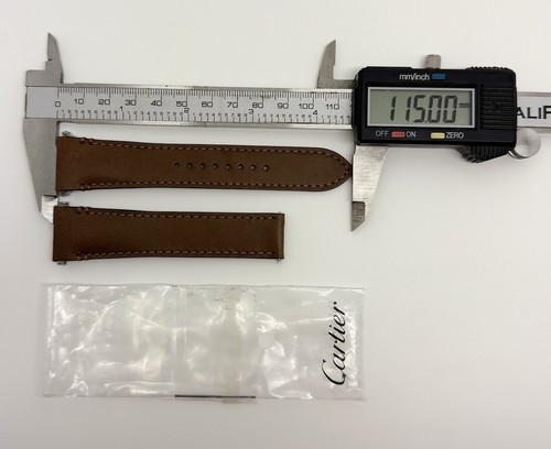 Authentic Cartier 21mm x 18mm Brown Calfskin Leather Watch Strap KDAALABL OEM - Picture 7 of 7