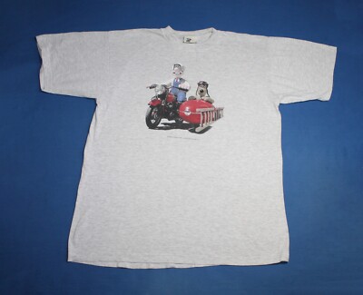 80s Vintage 1989 Wallace And Gromit Shirt Gray Men