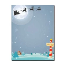 North Pole Holiday Letterhead Printer Paper - 8.5"x11" - 25 Sheets (olhx41)