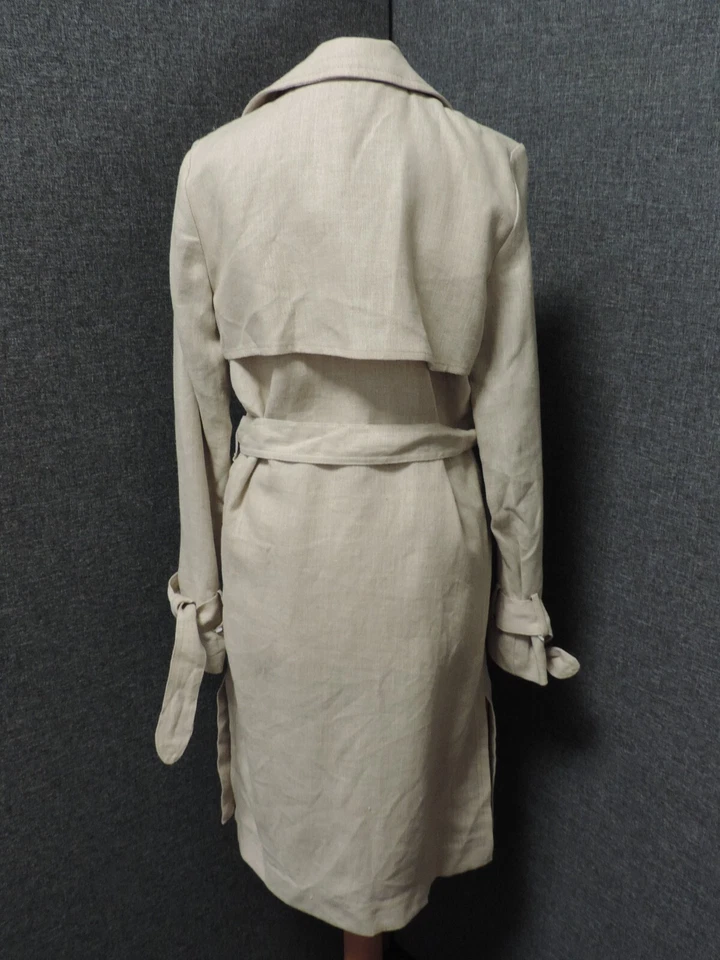 Gabardina de lino H&M beige Reino Unido 6 UE 34 precio de venta sugerido por el fabricante 59,99 GBP LN041 LL 05 Foto 3 de 4