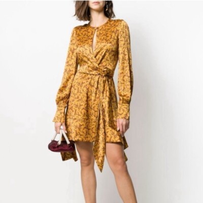 Jonathan Simkhai Tumeric Yellow Floral Printed Keyhole Front Wrap Dress Sz 4 | eBay Jonathan Simkhai Tumeric Yellow Floral Printed Keyhole Front Wrap Dress Sz 4 | eBay