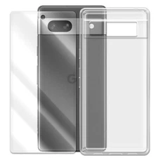 Bubble-Free Tempered Glass Screen Protector Crystal Case f Google Pixel 7a Phone