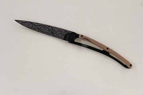 DEEJO 37G, Pocket Knife Pink Gold Gilded / Pacific, Tattoo Liner Lock DEE1GM026 - Picture 13 of 14