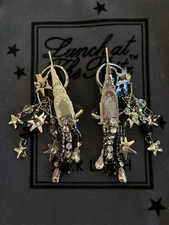 Lunch At the Ritz CITY NIGHTS clip Earrings& MENU CARD!!