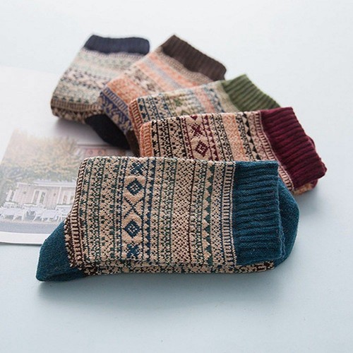 5 Pairs Men Winter Warm Thick Wool Mixture ANGORA Cashmere Casual Dress Socks UK - Picture 4 of 10