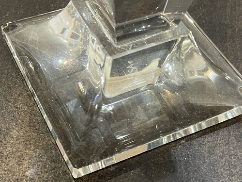 Mikasa Set of 2 Clear Crystal Candlestick Holders Block Style B111 - Picture 11 of 11