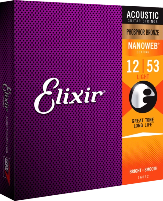 Elixir Phosphore Bronze Cordes de Guitare Acoustique avec Revêtement NANOWEB - Light (16052)