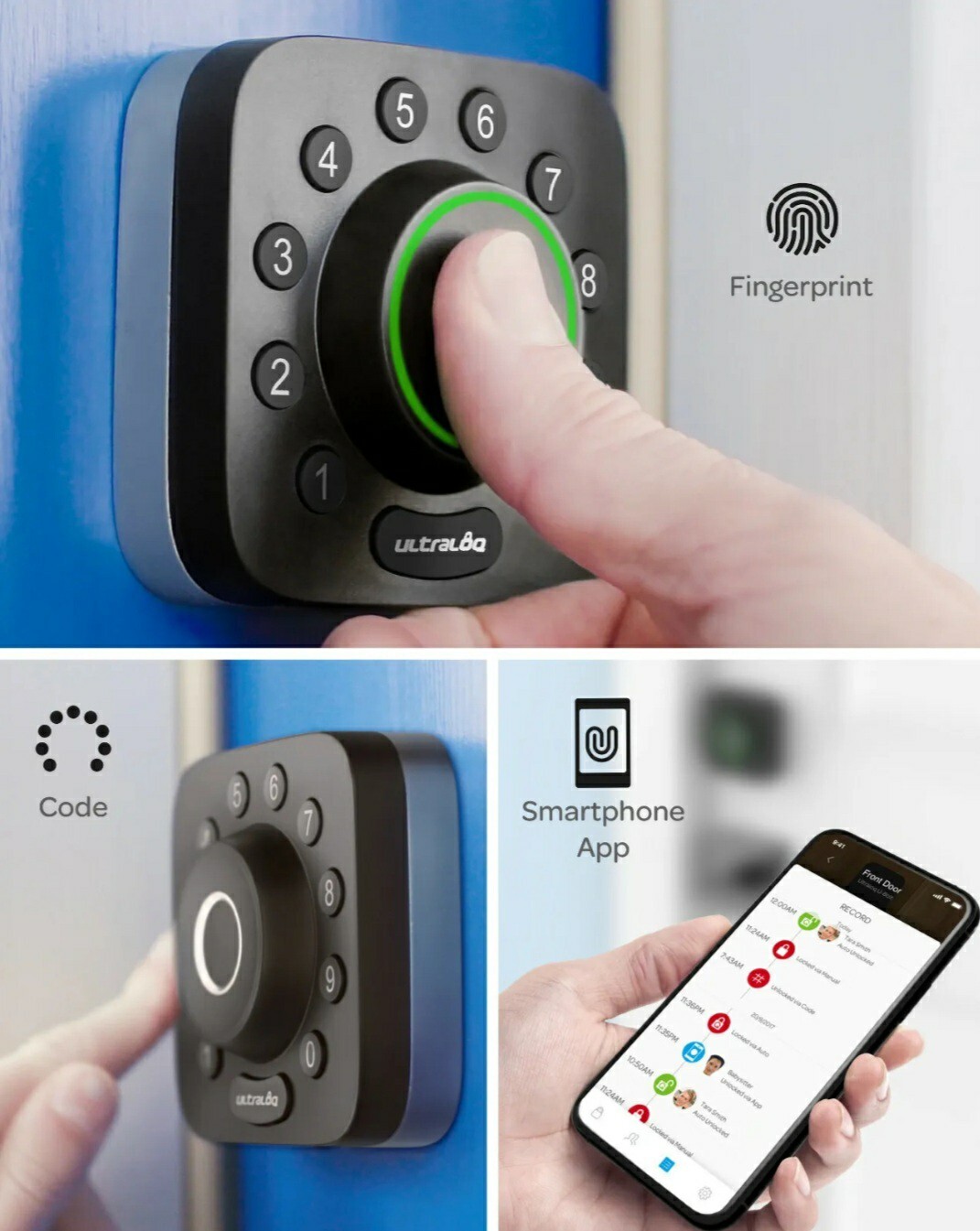 ULTRALOQ UBolt Pro WiFi Smart Lock with Door Sensor, 6in1 Keyless