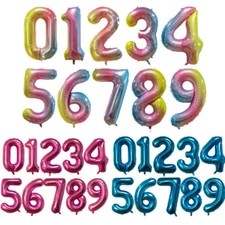 Giant Number Giant Foil Balloons 32" 40" Age Birthday Party Helium Foil Large