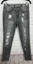 Rewash Jeans Womens Gray Distressed Vintage Reunion Jeans sz 3 26