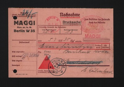BERLIN, Nachnahme-Postkarte 1930, Maggi GmbH