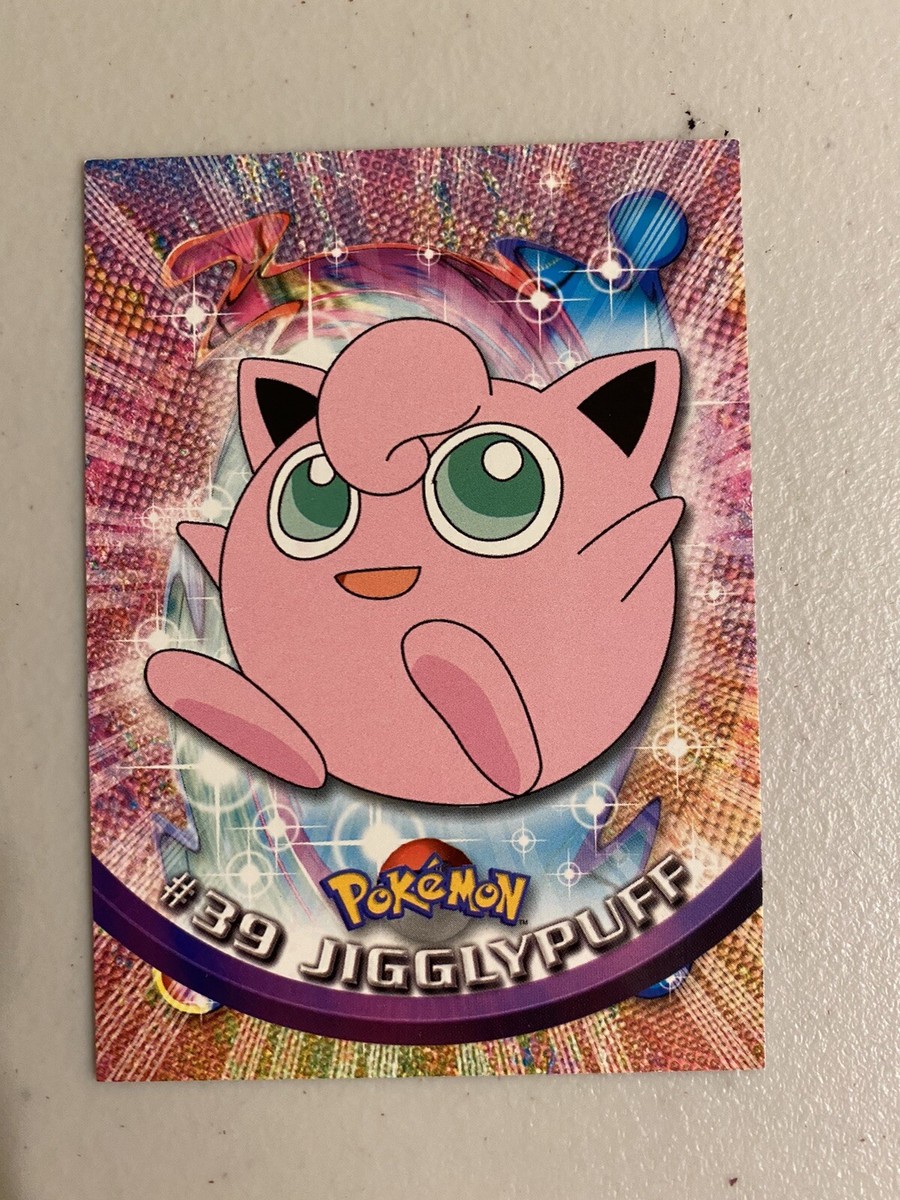Pokemon Cad Jigglypuff #39 TOPPS Black Logo 1st Print NEAR MINT