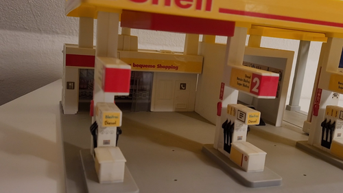 Shell Tankstelle Dickie Toys Modell Spielzeug Auto Geräusche Werkstatt Garage - Video 1 von 1