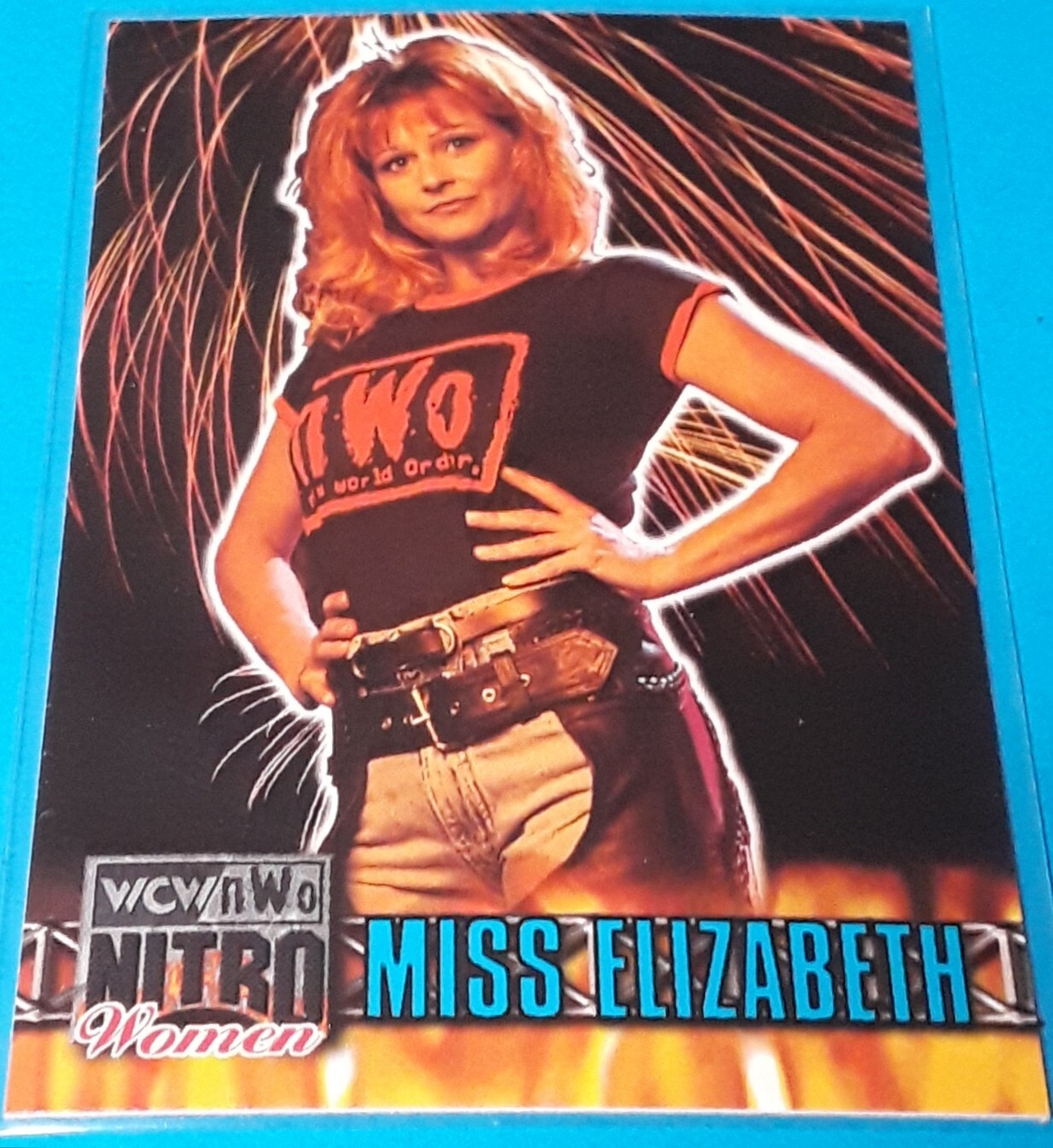 1999 Topps WCW Nitro Miss Elizabeth Card #56 Base Parallel Vintage NWO Manager