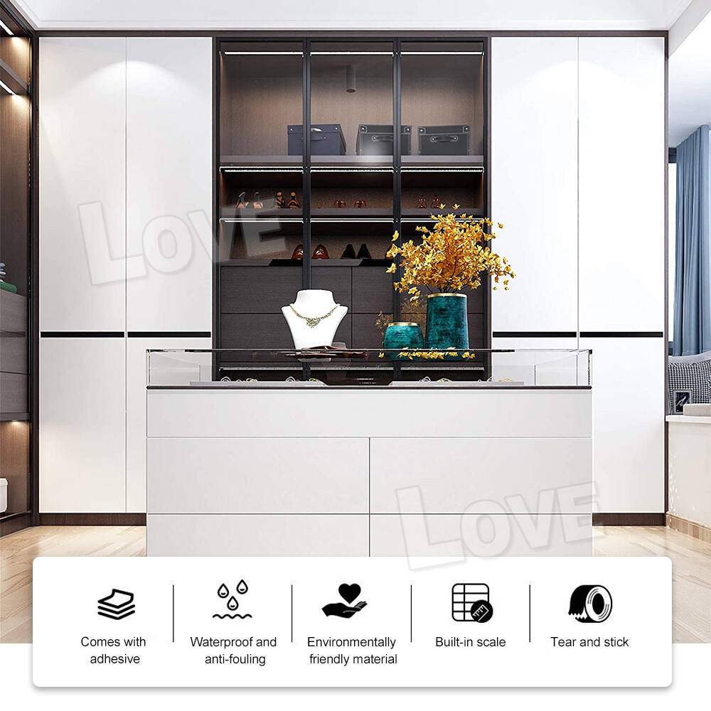 10M White Black Vinyl Self Adhesive Wallpaper Roll Kitchen Contact