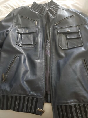 Hudson Blue Leather Jackets 3XL